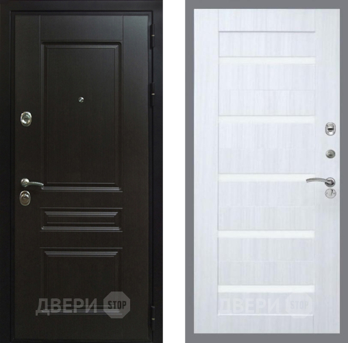 Входная металлическая Дверь Рекс (REX) Премиум-Н СБ-14 стекло белое Сандал белый в Подольск