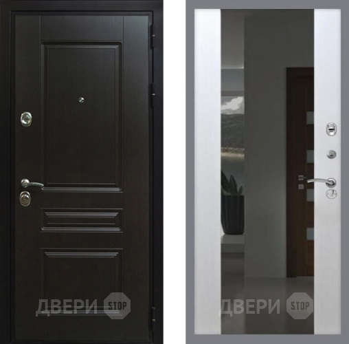 Дверь Рекс (REX) Премиум-Н СБ-16 Зеркало Белый ясень в Подольск
