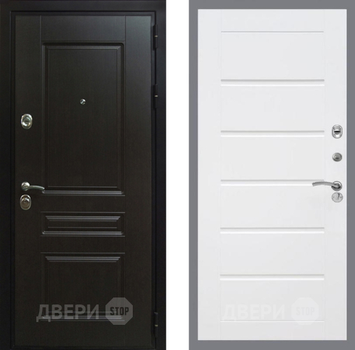 Входная металлическая Дверь Рекс (REX) Премиум-Н Сити Белый ясень в Подольск