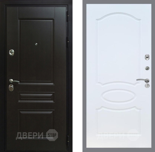 Входная металлическая Дверь Рекс (REX) Премиум-Н FL-128 Белый ясень в Подольск