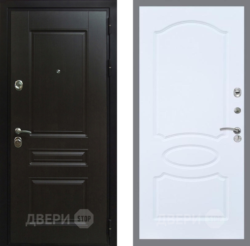 Входная металлическая Дверь Рекс (REX) Премиум-Н FL-128 Силк Сноу в Подольск