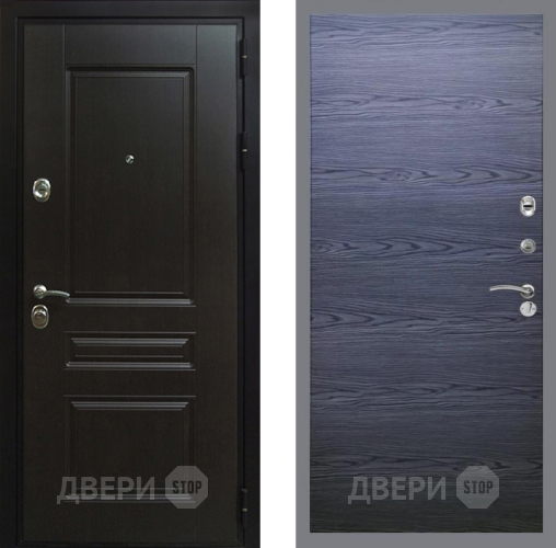 Входная металлическая Дверь Рекс (REX) Премиум-Н GL Дуб тангенальный черный в Подольск