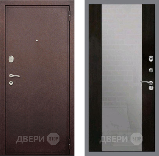 Дверь Рекс (REX) 2 Медный Антик СБ-16 Зеркало Венге в Подольск