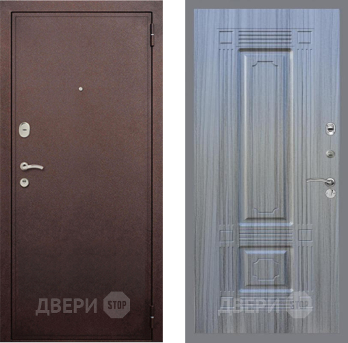 Входная металлическая Дверь Рекс (REX) 2 Медный Антик FL-2 Сандал грей в Подольск