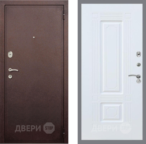 Входная металлическая Дверь Рекс (REX) 2 Медный Антик FL-2 Силк Сноу в Подольск