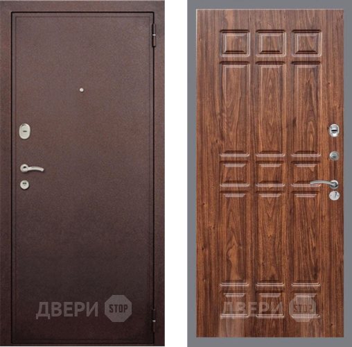 Входная металлическая Дверь Рекс (REX) 2 Медный Антик FL-33 орех тисненый в Подольск