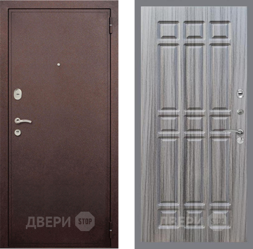 Входная металлическая Дверь Рекс (REX) 2 Медный Антик FL-33 Сандал грей в Подольск