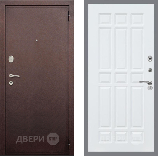 Входная металлическая Дверь Рекс (REX) 2 Медный Антик FL-33 Силк Сноу в Подольск