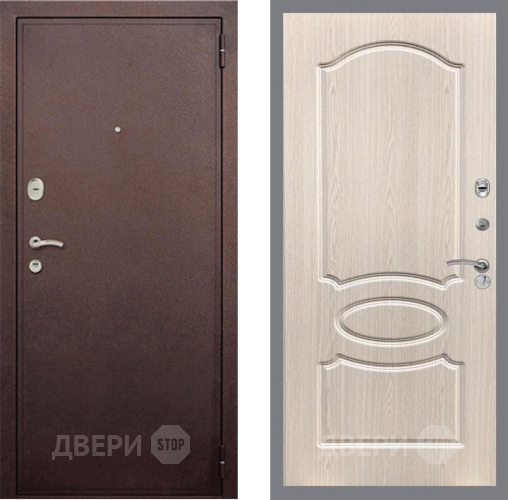 Входная металлическая Дверь Рекс (REX) 2 Медный Антик FL-128 Беленый дуб в Подольск