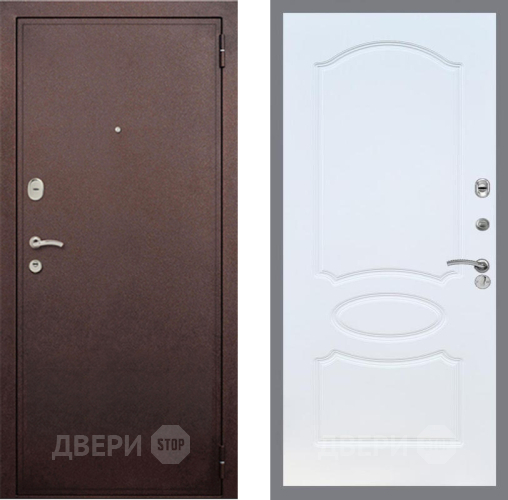 Дверь Рекс (REX) 2 Медный Антик FL-128 Белый ясень в Подольск
