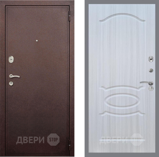 Входная металлическая Дверь Рекс (REX) 2 Медный Антик FL-128 Сандал белый в Подольск