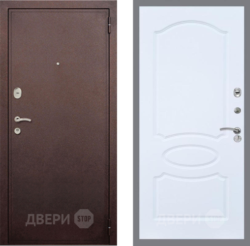 Входная металлическая Дверь Рекс (REX) 2 Медный Антик FL-128 Силк Сноу в Подольск
