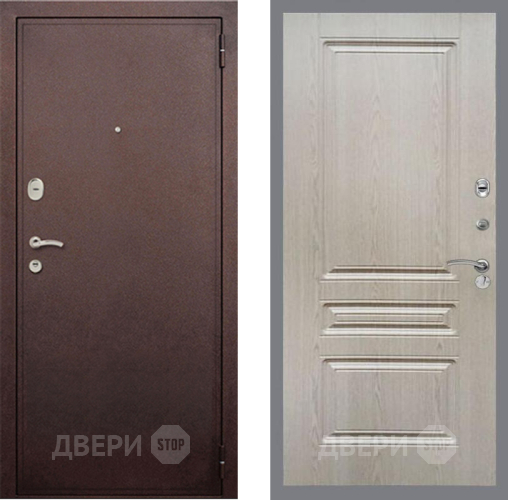 Входная металлическая Дверь Рекс (REX) 2 Медный Антик FL-243 Беленый дуб в Подольск
