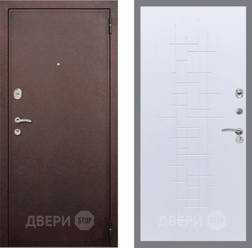 Дверь Рекс (REX) 2 Медный Антик FL-289 Белый ясень в Подольск