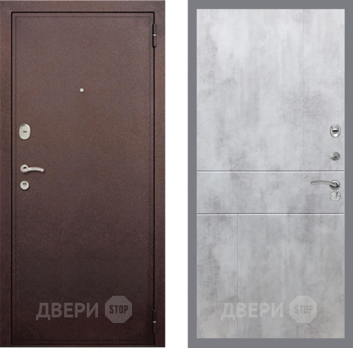 Входная металлическая Дверь Рекс (REX) 2 Медный Антик FL-290 Бетон светлый в Подольск