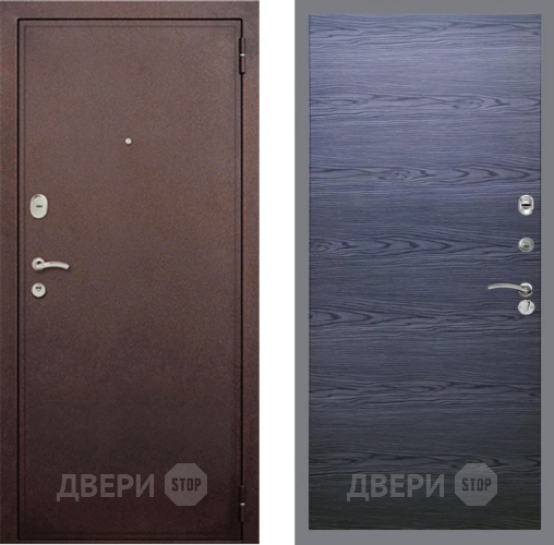 Входная металлическая Дверь Рекс (REX) 2 Медный Антик GL Дуб тангенальный черный в Подольск