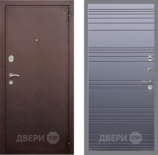 Входная металлическая Дверь Рекс (REX) 2 Медный Антик Line Силк титан в Подольск