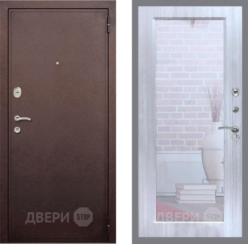 Дверь Рекс (REX) 2 Медный Антик Зеркало Пастораль Сандал белый в Подольск