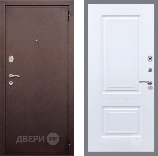 Входная металлическая Дверь Рекс (REX) 2 Медный Антик Смальта Силк Сноу в Подольск