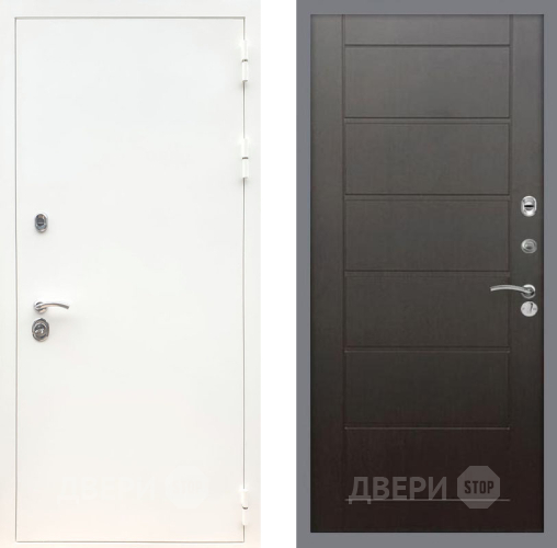 Входная металлическая Дверь Рекс (REX) 5 Белая Шагрень Сити Венге в Подольск