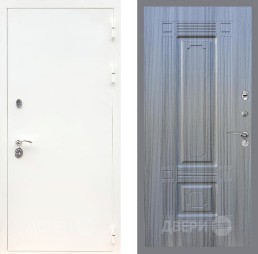 Входная металлическая Дверь Рекс (REX) 5 Белая Шагрень FL-2 Сандал грей в Подольск