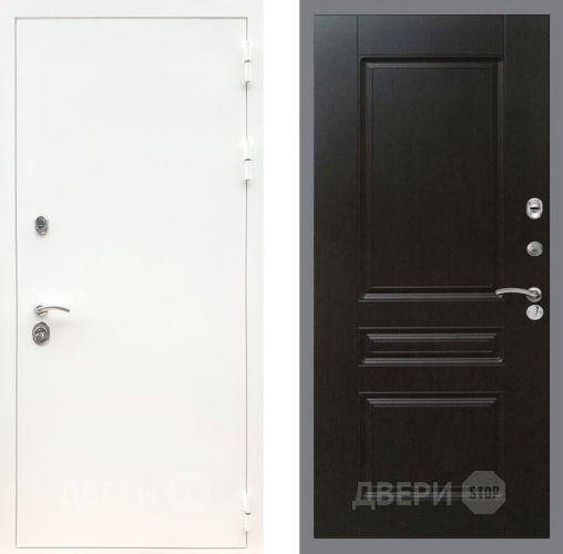 Входная металлическая Дверь Рекс (REX) 5 Белая Шагрень FL-243 Венге в Подольск