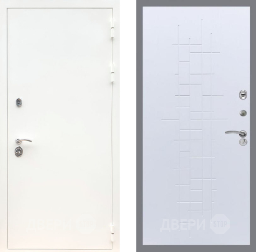 Входная металлическая Дверь Рекс (REX) 5 Белая Шагрень FL-289 Белый ясень в Подольск