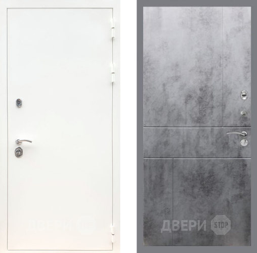 Входная металлическая Дверь Рекс (REX) 5 Белая Шагрень FL-290 Бетон темный в Подольск