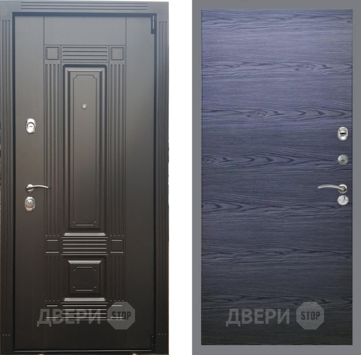 Входная металлическая Дверь Рекс (REX) 9 GL Дуб тангенальный черный в Подольск