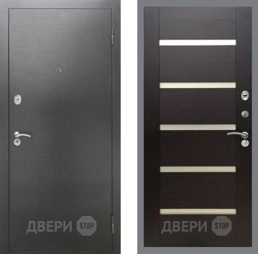 Входная металлическая Дверь Рекс (REX) 2А Серебро Антик СБ-14 стекло белое венге поперечный в Подольск