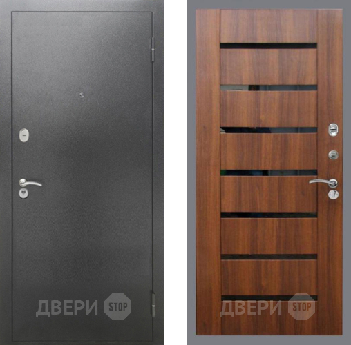 Дверь Рекс (REX) 2А Серебро Антик СБ-14 стекло черное Орех бренди в Подольск