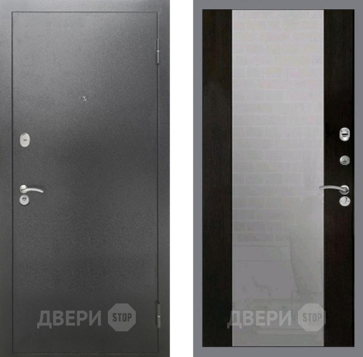 Входная металлическая Дверь Рекс (REX) 2А Серебро Антик СБ-16 Зеркало Венге в Подольск