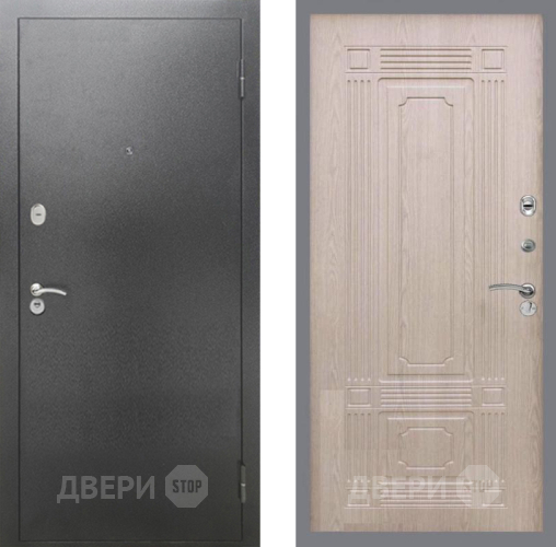 Входная металлическая Дверь Рекс (REX) 2А Серебро Антик FL-2 Беленый дуб в Подольск