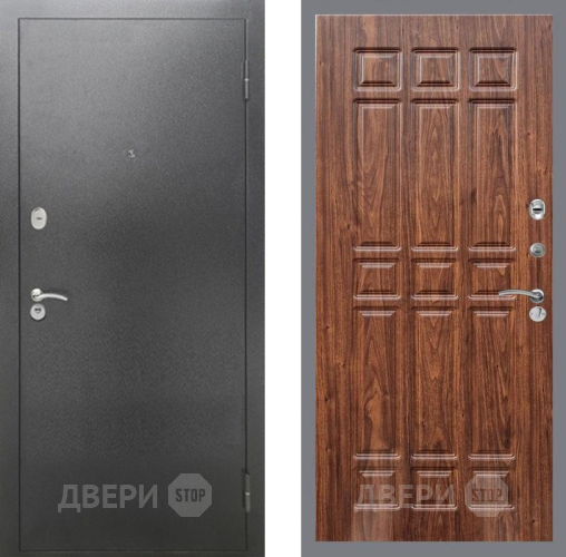 Входная металлическая Дверь Рекс (REX) 2А Серебро Антик FL-33 орех тисненый в Подольск