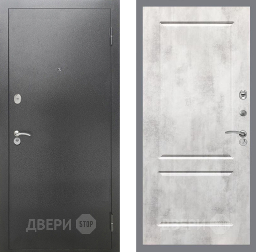 Входная металлическая Дверь Рекс (REX) 2А Серебро Антик FL-117 Бетон светлый в Подольск