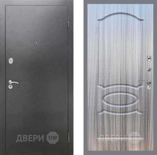 Входная металлическая Дверь Рекс (REX) 2А Серебро Антик FL-128 Сандал грей в Подольск