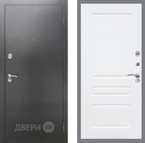 Входная металлическая Дверь Рекс (REX) 2А Серебро Антик FL-243 Силк Сноу в Подольск