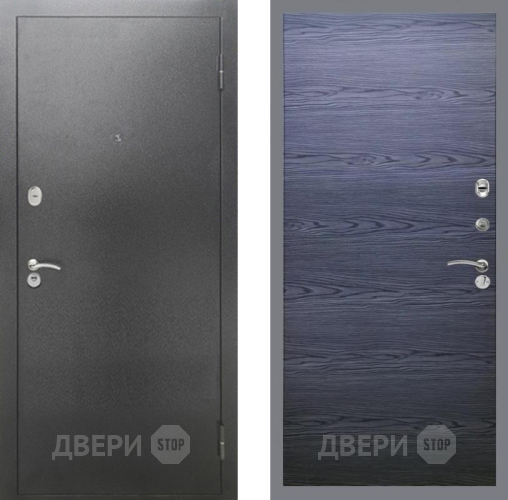 Входная металлическая Дверь Рекс (REX) 2А Серебро Антик GL Дуб тангенальный черный в Подольск