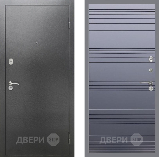 Входная металлическая Дверь Рекс (REX) 2А Серебро Антик Line Силк титан в Подольск
