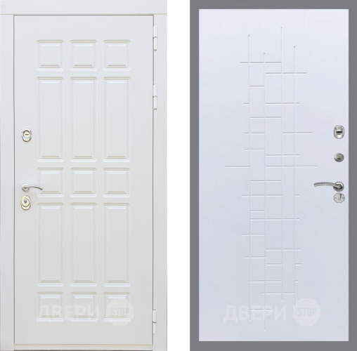 Входная металлическая Дверь Рекс (REX) 8 Силк Сноу FL-289 Белый ясень в Подольск