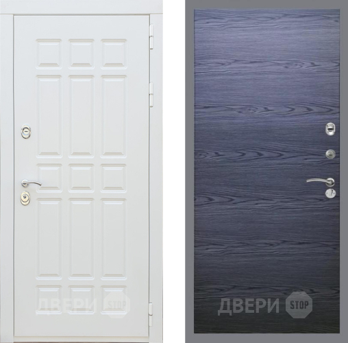 Входная металлическая Дверь Рекс (REX) 8 Силк Сноу GL Дуб тангенальный черный в Подольск