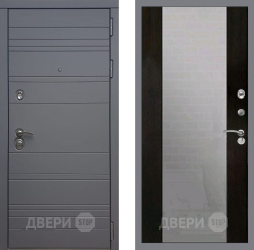 Входная металлическая Дверь Рекс (REX) 14 силк титан СБ-16 Зеркало Венге в Подольск