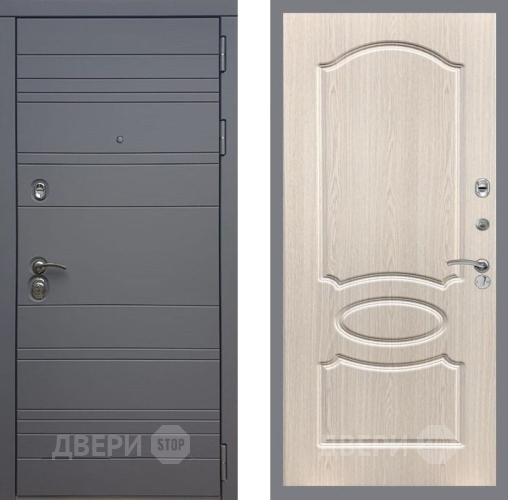 Входная металлическая Дверь Рекс (REX) 14 силк титан FL-128 Беленый дуб в Подольск