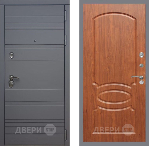 Входная металлическая Дверь Рекс (REX) 14 силк титан FL-128 Морёная берёза в Подольск