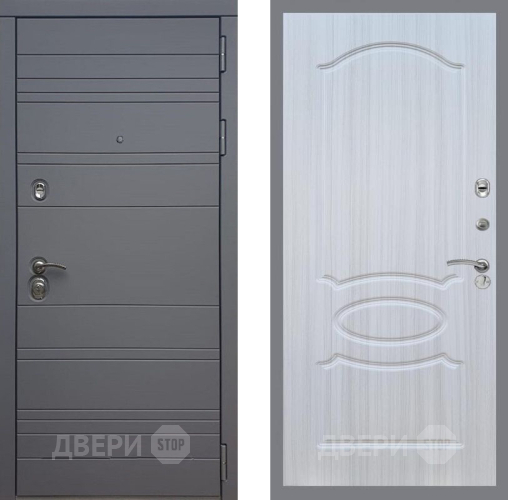 Входная металлическая Дверь Рекс (REX) 14 силк титан FL-128 Сандал белый в Подольск