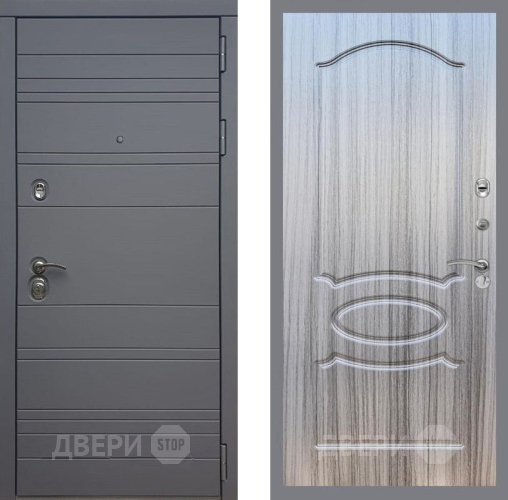 Входная металлическая Дверь Рекс (REX) 14 силк титан FL-128 Сандал грей в Подольск