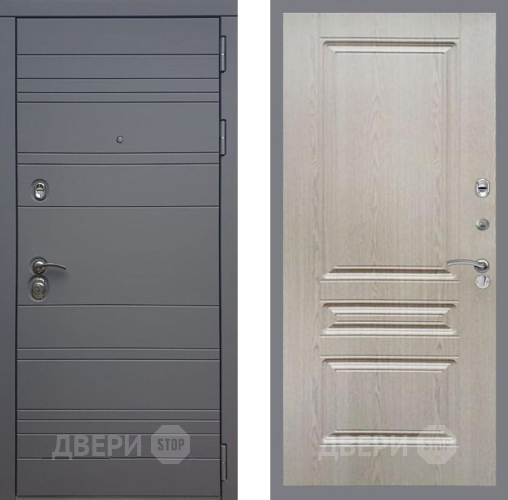Входная металлическая Дверь Рекс (REX) 14 силк титан FL-243 Беленый дуб в Подольск