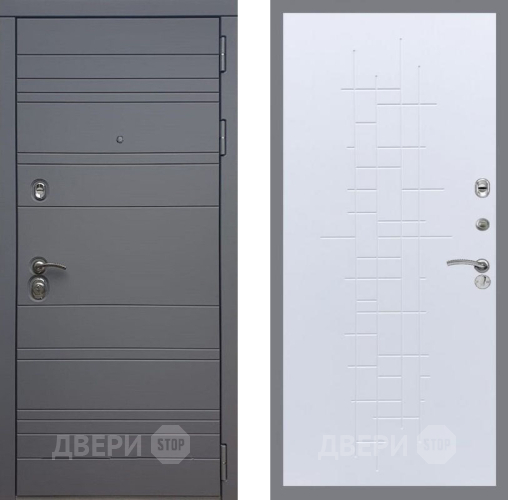 Входная металлическая Дверь Рекс (REX) 14 силк титан FL-289 Белый ясень в Подольск