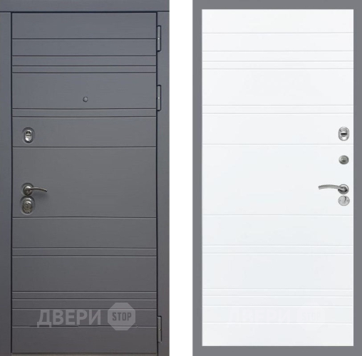 Входная металлическая Дверь Рекс (REX) 14 силк титан Line Силк Сноу в Подольск