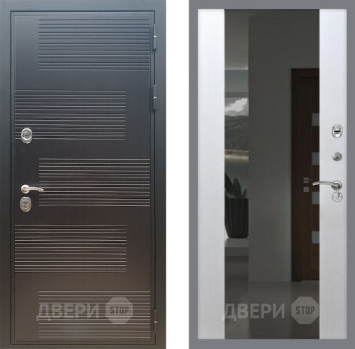 Входная металлическая Дверь Рекс (REX) премиум 185 СБ-16 Зеркало Белый ясень в Подольск